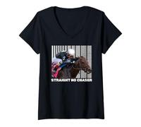Femme Straight No Chaser Cheval, Course de Chevaux, Del Mar, Santa Anita T-Shirt avec Col en V
