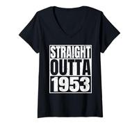 Femme Straight Outta 1953 Vintage Year Classic Birth of Birthday T-Shirt avec Col en V