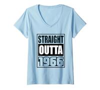 Femme Straight Outta 1966 Anniversaire 1966 Born 1966 Vintage T-Shirt avec Col en V