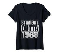 Femme Straight Outta 1968 Classic Years Vintage Birth of Birthday T-Shirt avec Col en V