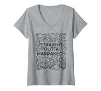 Femme Straight Outta Marrakech - Une Ambiance Orientale Magique T-Shirt avec Col en V