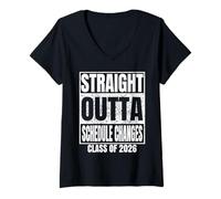 Femme Straight Outta Schedule Changes Graduate 2026 Graduation T-Shirt avec Col en V