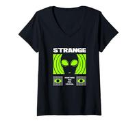 Femme Strange Alien - Trad Aesthetic Edgy Streetwear T-Shirt avec Col en V