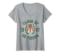 Femme Stranger Things Class of 1987 T-Shirt avec Col en V