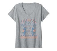 Femme Stranger Things Erica America Officiellement licencie T-Shirt avec Col en V