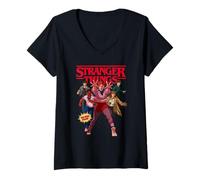 Femme Stranger Things Final Stand Comic Officiellement licencie T-Shirt avec Col en V