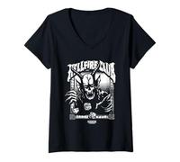 Femme Stranger Things Hellfire Club Mono T-Shirt avec Col en V