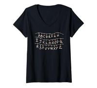 Femme Stranger Things Lights T-Shirt avec Col en V