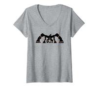 Femme Stranger Things Mind Flayer avec lumières de Noël T-Shirt avec Col en V