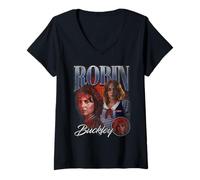 Femme Stranger Things Robin Homage T-Shirt avec Col en V