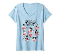 Femme Stranger Things Tales from '85 Character Vines T-Shirt avec Col en V