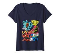 Femme Stranger Things Tales from '85 Monsters Scrapbook T-Shirt avec Col en V