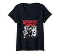 Femme Stranger Things Vecna Mindflayer Poster T-Shirt avec Col en V
