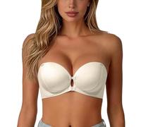 Femme Strapless Front Closure Push-Up Bra No Underwire Wireless Bras | Front Clasp Strapless Bra, Seamless Comfortable Padded Non Slip Tube Jelly Bras,Soutien-Gorge Quotidien pour Robes