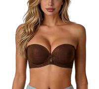 Femme Strapless Front Closure Push-Up Bra No Underwire Wireless Bras | Front Clasp Strapless Bra, Seamless Comfortable Padded Non Slip Tube Jelly Bras,Soutien-Gorge Quotidien pour Robes