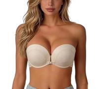 Femme Strapless Front Closure Push-Up Bra No Underwire Wireless Bras | Front Clasp Strapless Bra, Seamless Comfortable Padded Non Slip Tube Jelly Bras,Soutien-Gorge Quotidien pour Robes