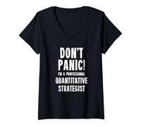 Femme Stratège quantitatif T-Shirt avec Col en V