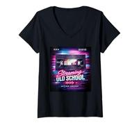 Femme Streaming Old School Video Retro 80s 90s Tape T-Shirt avec Col en V