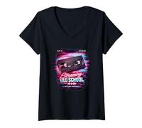 Femme Streaming Old School Video Retro 80s 90s Tape T-Shirt avec Col en V