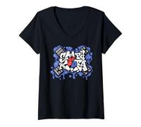 Femme Streetwear Urbain sud-coréen Y2K Street Art Corée du Sud T-Shirt avec Col en V