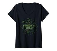Femme Struggle is Futile T-Shirt avec Col en V