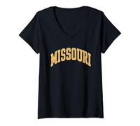 Femme Studio de Typographie Hometown Pride & Retro Sports T-Shirt avec Col en V