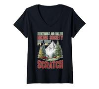 Femme Stumble and Fall Hiking Club Just A Scratch No Worry T-Shirt avec Col en V