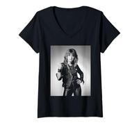 Femme Stumblin in Singer Suzi Quatro par Allan Ballard T-Shirt avec Col en V
