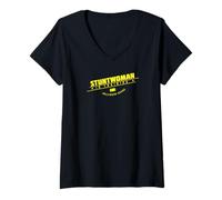 Femme Stuntwoman in Training Hollywood Bound Fun English T-Shirt avec Col en V