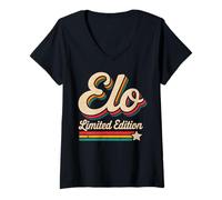 Femme Style rétro Elo Vintage | Design Fier du nom Elo | Édition limitée T-Shirt avec Col en V