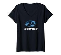 Femme Subaru Front and Back Built to Withstand Mother Nature Car T-Shirt avec Col en V