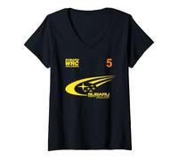 Femme Subaru World Rally Team WRC Challenge 99 Car Racing T-Shirt avec Col en V