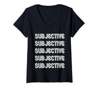 Femme Subjectif T-Shirt avec Col en V