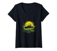 Femme Submariner Veteran sous-Marin Submersible à Propulsion nucléaire T-Shirt avec Col en V