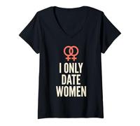 Femme Subtile Lesbian Pride Soft Saphique Everyday WLW Visibilité T-Shirt avec Col en V