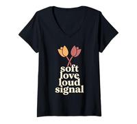Femme Subtile Lesbian Pride Soft Saphique Everyday WLW Visibilité T-Shirt avec Col en V