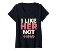 Femme Subtile Lesbian Pride Soft Saphique Everyday WLW Visibilité T-Shirt avec Col en V