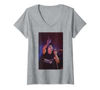 Femme Suede Brett Anderson Live par Andy Willsher T-Shirt avec Col en V