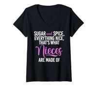 Femme Sugar and Spice : Tout est Bon, C'est ce Que nièces T-Shirt avec Col en V