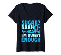 Femme Sugar? Naah I'm Sweet Enough T-Shirt avec Col en V