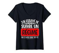 Femme Suive Un Régime mais il Courait Trop Vite Humour Régime T-Shirt avec Col en V