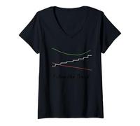 Femme Suivez l'humour du Trader ADX Analyse Technique T-Shirt avec Col en V