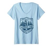 Femme Suivez Toujours Le Code du Plein air | Retro Scouting | Durabilité T-Shirt avec Col en V