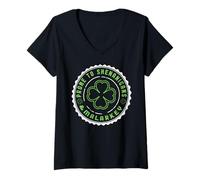 Femme Sujet aux Shenanigans et Malarkey Irlande Trèfle Irlandais T-Shirt avec Col en V