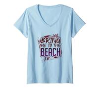 Femme Summer Fun Beach Bum, emmenez-Moi à la Plage T-Shirt avec Col en V