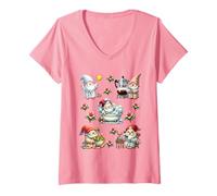 Femme Summer Gnomes Womens Lazy Day Must Haves For Girls Trip T-Shirt avec Col en V