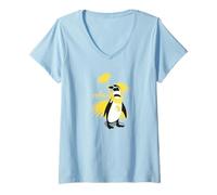 Femme Summer Penguin T-Shirt avec Col en V
