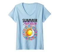 Femme Summer Solstice First Day of Summer Litha Paganisme Midsummer T-Shirt avec Col en V