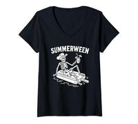 Femme Summerween Summerween Halloween Cowboy Summerween T-Shirt avec Col en V