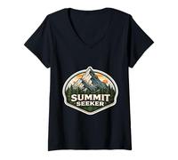 Femme Summit Seeker Alpinisme Randonnée Randonnée Trekking Randonnée T-Shirt avec Col en V